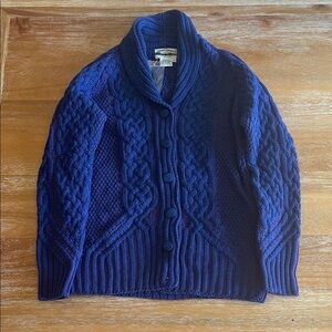 NWT Aran Crafts Purple and Blue 100% Merino Wool Sweater SZ Small